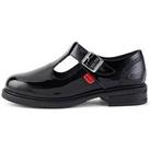 Kickers Lach T-Bar Patent School Shoe - Black