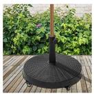 Outsunny Resin Patio Parasol Base Umbrella Stand, Weight Deck Holder With Wheels - Black