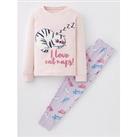 Mini V By Very Girls Cat Naps Pyjama - Pink