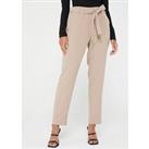 V By Very Belted Soft Tapered Trousers - Brown