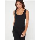 V By Very Corset Top - Black