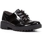 Geox Girls Casey Patent Lace Up School Brogue