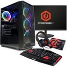 Cyberpower Eurus Gaming Pc Bundle - Intel Core I3 12100F, Gtx 1650 Gaming Pc With 23.8In Fhd Monitor