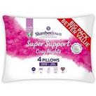 Slumberdown Cosy Nights Super Support Pack Of 4 Pillows - White