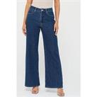 V By Very Relaxed Wide Leg Jeans - Dark Wash