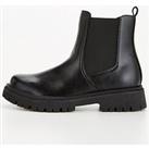 V By Very Extra Wide Fit Chunky Chelsea Boot - Black