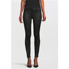 7 For All Mankind High Waist Skinny Coated Jeans - Black