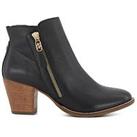 Dune London Dune Paicey Mid Block Leather Heel Ankle Boots - Black