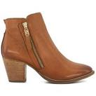 Dune London Dune Paicey Mid Block Leather Heel Ankle Boots - Tan