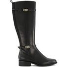 Dune London Dune Tup Leather Knee High Riding Boots - Black