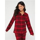 Calvin Klein Flannel Long Sleeve Check Pyjama Shirt - Red