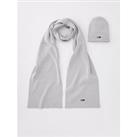 Tommy Jeans Flag Logo Beanie And Scarf Gift Set - Grey