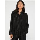 Tommy Hilfiger Striped Pyjama Shirt - Black