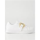 Versace Jeans Couture Baroque Buckle Detail Trainers - White/Gold