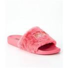Versace Jeans Couture Fluffy Logo Sliders - Rose