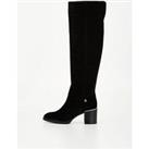 Tommy Hilfiger Over The Knee Suede Boots - Black
