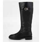 Calvin Klein Rubber Sole Knee Boot - Black