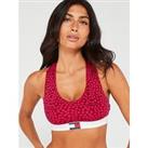 Tommy Jeans Star Print Unlined Bralette - Red