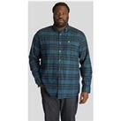 Lyle & Scott Lyle & Scott Big & Tall Check Flannel Shirt - Dark Blue