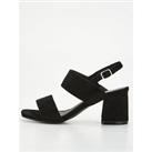 V By Very Extra Wide Fit Heeled Sandal - Black