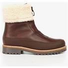 Barbour Rowen Fur Trim Leather Ankle Boot - Brown