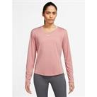 Nike Dri-Fit One Women'S Standard Fit Long-Sleeve Top - Red