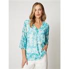 Wallis Printed Double Layer Top - Blue