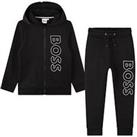 Boss Boys Vertical Logo Tracksuit - Black
