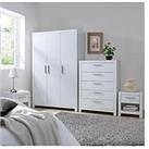 Very Home Rio 4 Piece Package - 3 Door Wardrobe, 5 Drawer Chest And 2 Bedside Chests - Fsc Certified