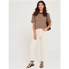 Lucy Mecklenburgh X V By Very Denim Slim Jeans - Oatmeal