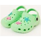 Accessorize Girls Shell Charm Clogs - Green