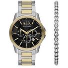 Armani Exchange Chronograph Two-Tone Stainless Steel Watch And Bracelet Set