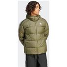 Adidas Sportswear Essential 3Vstripe Mid Down Jacket - Green (Plus Size)