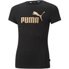 Puma Girls Essentials+ Logo T-Shirt - Black