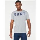 Gant Logo Ss T-Shirt - Light Grey