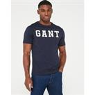 Gant Logo Short Sleeve T-Shirt-Navy