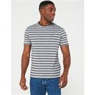 Gant Striped Short Sleeve T-Shirt-Grey/Navy