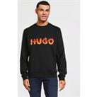 Hugo Cotton Terry Ditmo Logo Sweatshirt - Black
