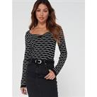 V By Very Sweetheart Neck Wave Knitted Top