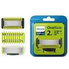 Philips Oneblade Replacement Kit For Body, 2 X Blades, Skin Guard, Body Comb - Qp620/50