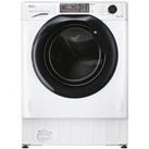 Haier Series 4 Hwdq90B416Fwb-Uk Integrated 9Kg/5Kg Washer Dryer, 1600 Rpm, D Rated - White With Black Door - Washer Dryer With Installation