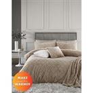 Catherine Lansfield Cosy Diamond Duvet Cover Set - Natural