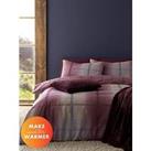 Catherine Lansfield Melrose Check Brushed Cotton Duvet Cover Set In Plum