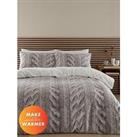Catherine Lansfield Cable Knit Fleece Duvet Cover Set - Natural