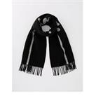 Armani Exchange Wool Mix Script Logo Blanket Scarf - Black