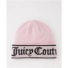 Juicy Couture Flat Knit Logo Beanie Hat - Pink