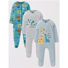 Mini V By Very Baby Boy 3 Pack Mummy And Daddy Sleepsuit - Multi