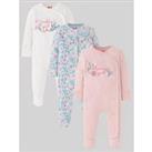 Mini V By Very Baby Girl 3 Pack Mummy And Daddy Sleepsuit - Multi