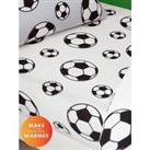 Catherine Lansfield Football Soft Cosy Fleece Fitted Sheet - White