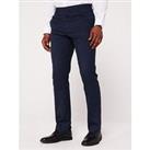 Very Man Check Suit Trousers - Navy